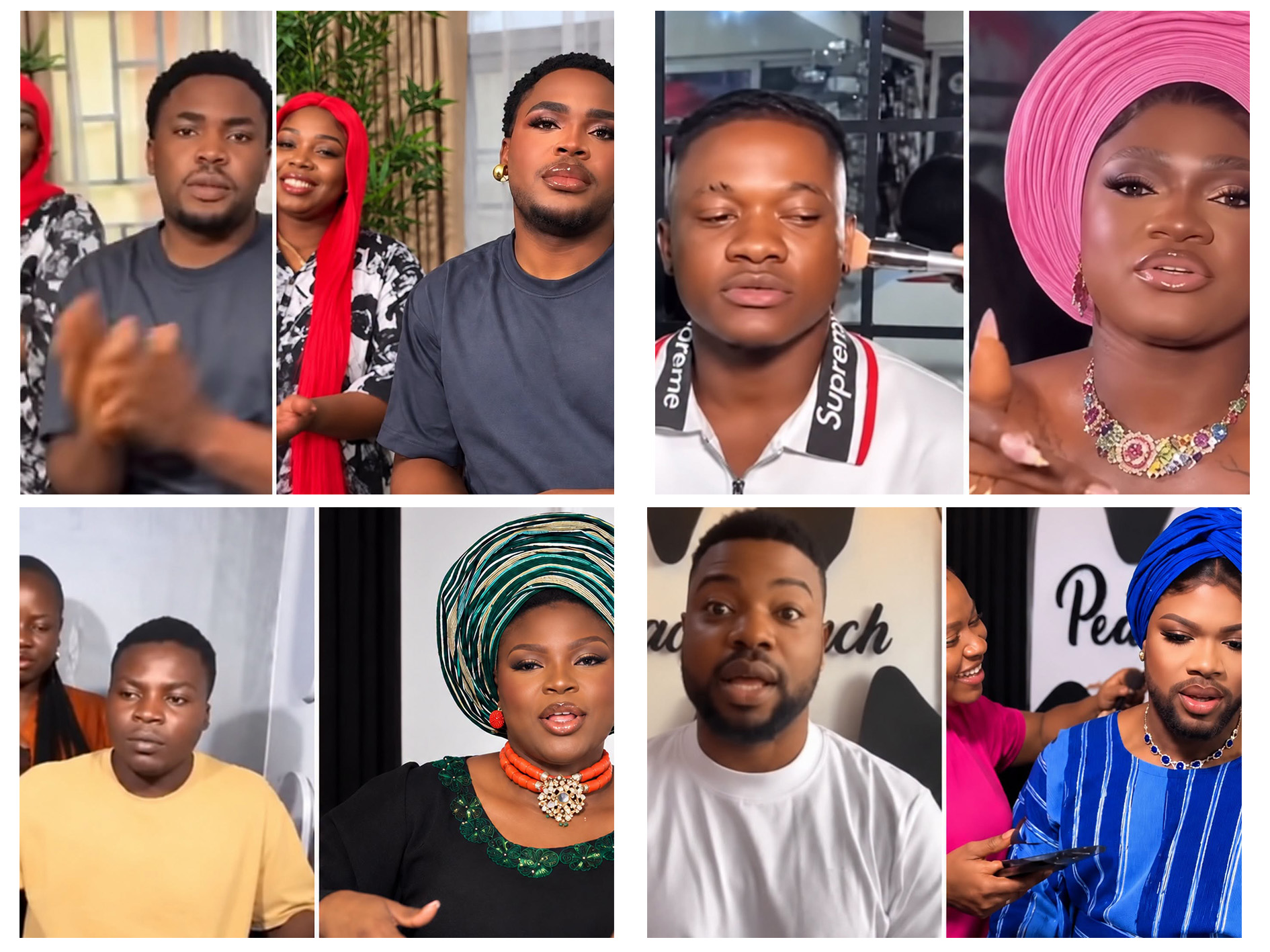 Nigerian Husbands Become Wives' Makeup Models In Viral Trend
